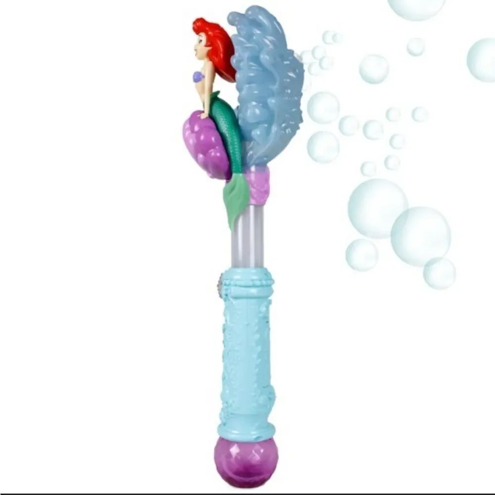 BRAND NEW DISNEY MERMAID BUBBLE WAND IN PURPLE AND BLUE Ariel Light and Sound
